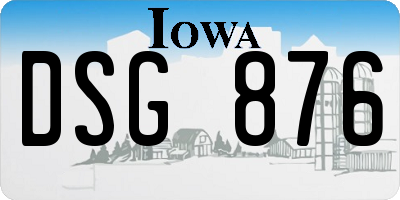 IA license plate DSG876