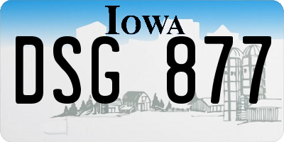 IA license plate DSG877