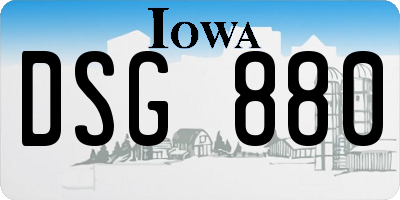 IA license plate DSG880