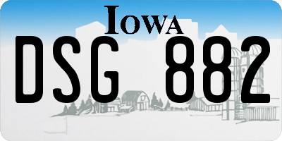 IA license plate DSG882