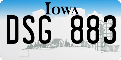 IA license plate DSG883