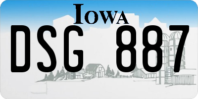 IA license plate DSG887
