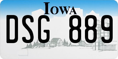 IA license plate DSG889