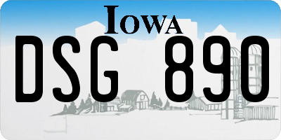 IA license plate DSG890