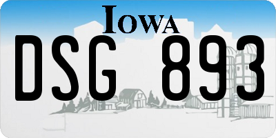 IA license plate DSG893