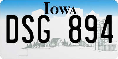 IA license plate DSG894