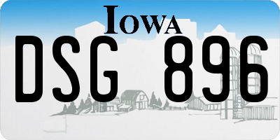 IA license plate DSG896
