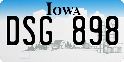 IA license plate DSG898