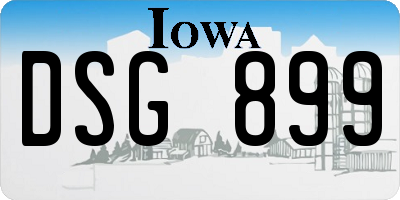 IA license plate DSG899