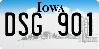 IA license plate DSG901