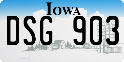 IA license plate DSG903