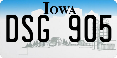 IA license plate DSG905