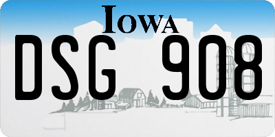 IA license plate DSG908