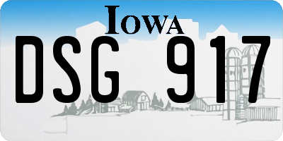 IA license plate DSG917