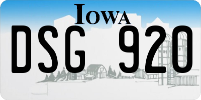 IA license plate DSG920