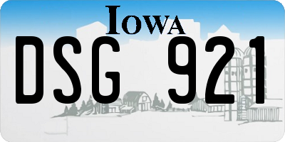 IA license plate DSG921