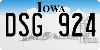 IA license plate DSG924