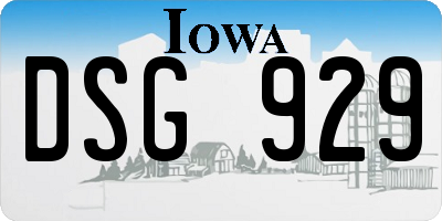 IA license plate DSG929
