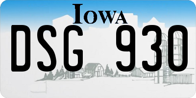 IA license plate DSG930