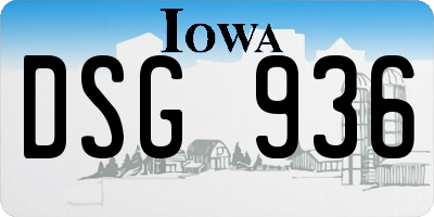 IA license plate DSG936