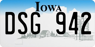 IA license plate DSG942