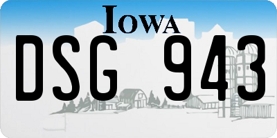IA license plate DSG943