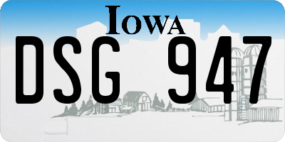 IA license plate DSG947