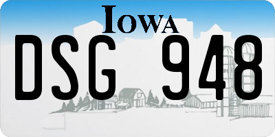 IA license plate DSG948