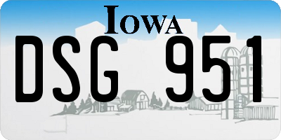 IA license plate DSG951