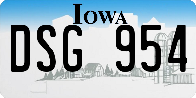 IA license plate DSG954