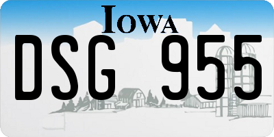 IA license plate DSG955