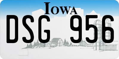 IA license plate DSG956