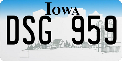 IA license plate DSG959