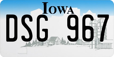 IA license plate DSG967