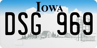 IA license plate DSG969