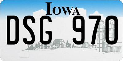 IA license plate DSG970