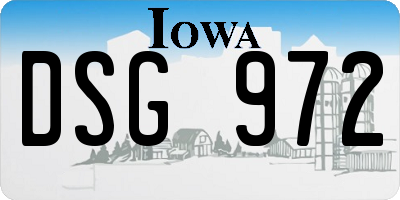 IA license plate DSG972