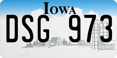 IA license plate DSG973