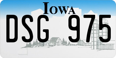 IA license plate DSG975