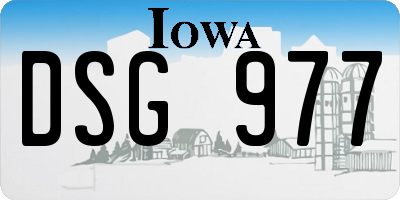 IA license plate DSG977