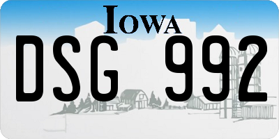 IA license plate DSG992