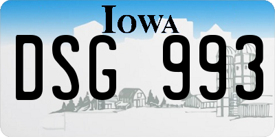 IA license plate DSG993