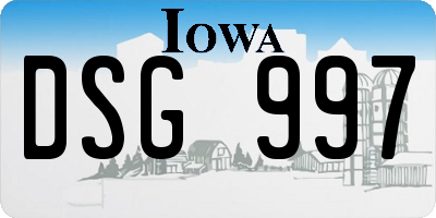IA license plate DSG997
