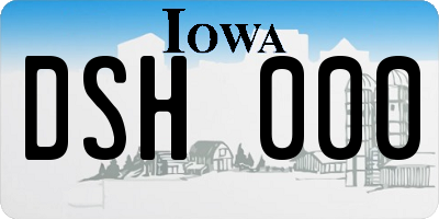 IA license plate DSH000
