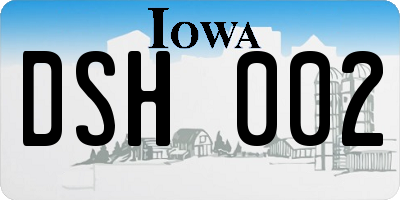 IA license plate DSH002