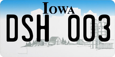 IA license plate DSH003