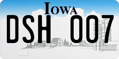 IA license plate DSH007