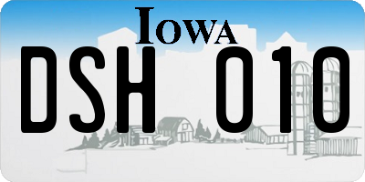 IA license plate DSH010