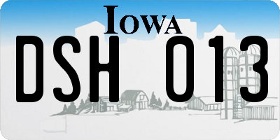 IA license plate DSH013
