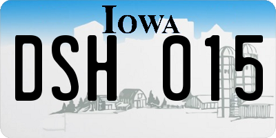 IA license plate DSH015